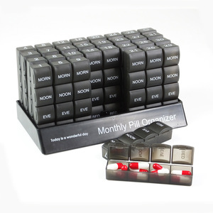 Pastillero Mensual Desmontable Epsilon para 31 Días, 4 Veces al Día, Estuche para Pastillas Mensual, Pastilleros Mensuales de Plástico - Product Image 1