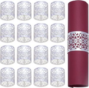 Rond de serviette de luxe avec rond de serviette creux en métal en papier Ornement Rond de serviette en papier en feuille Ajoutez une touche élégante à votre table à manger - Product Image 3