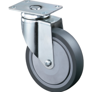 Ruedas Giratorias para Muebles BS, Rueda de Goma Gris de 125 mm, Capacidad de Carga de 100 kg, Placa de Montaje para Diversas Piezas de Muebles - Product Image 3