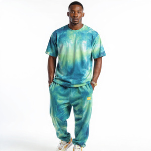 100% Cotton Polyester T <b>Shirt</b> Tracksuit Men Summer <b>Tie</b> <b>Dye</b> Sublimation <b>Tee</b> <b>Shirt</b> Trouser Two Piece Set Long Sleeve <b>Tee</b> Top Mens - Product Image 5