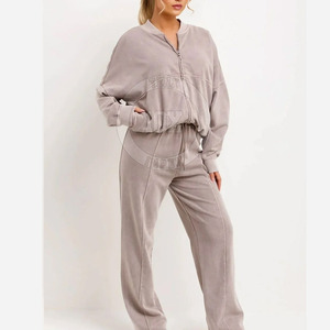 Wholesale Custom Women Acid Wash <b>Tracksuits</b> High Quality Custom Made Women Acid Wash <b>Tracksuits</b> - Product Image 2