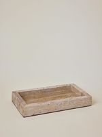 Plateau en marbre travertin de qualité supérieure, fait main, en pierre naturelle, décoratif, organiseur d'intérieur, accent de décoration