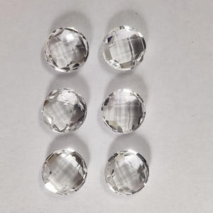 Cristal naturel Quartz 10mm briolette ronde 3.3 cts cercle étincelant damier crysta pour pendentif bonne qualité pierre précieuse en vrac - Product Image 6