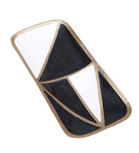 Plato decorativo de Metal rectangular negro Meena, plato y plato de estilo americano para fiestas, decoración del hogar o la oficina - Product Image 6