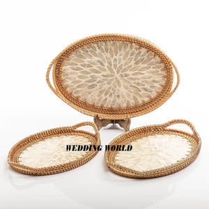 ถาดหวายดีไซน์สุดหรูถาดรองเสิร์ฟแบบทำมือสไตล์คลาสสิก - Product Image 1