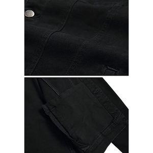 Chaqueta de Mezclilla para Hombre, Estilo Urbano, Desgastada, Rota, Lavada, de Algodón, para Invierno - Product Image 4