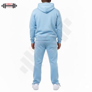 Conjunto de Sudadera con Capucha y Pantalones Deportivos para Hombre, con Apliques Personalizados, Impresión DTG, Lavado Ácido, Estilo Desteñido, Corte Acampanado - Product Image 6