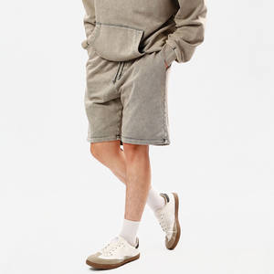 Custom Logo Acid Wash Vintage Cotton Jogger <b>Shorts</b> for <b>Men</b> High Quality Terry Sweat Pants Plain Gym Streetwear Solid Pattern - Product Image 4