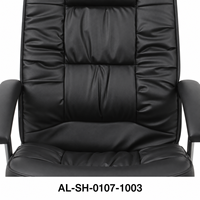 Chaise de bureau de direction moderne en cuir PVC noir, accoudoirs rembourrés, finition chromée, base à cinq étoiles, hauteur réglable pour manager