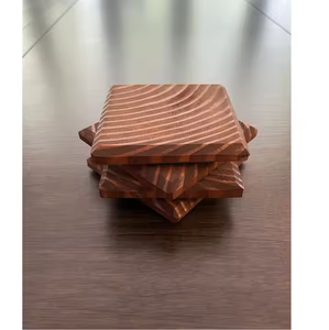 Sous-verres carrés en bois naturel sous-verres en noyer en gros pour sous-verres en noyer de table par l'artisanat en croissant - Product Image 2