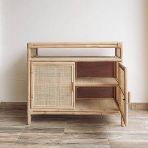 Juego de mesita de noche de primera calidad de 2 cajones de ratán laterales para cama mesitas de noche al por mayor - Product Image 2