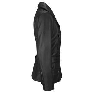 Chaqueta de Motociclista de Piel de Oveja Genuina Hecha a Medida de Primera Calidad para Mujer, 100% Resistente al Viento, Elegante, con Estampado de Moda - Product Image 4