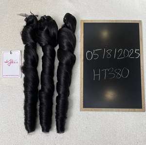 Bouncy <b>Curly</b> Human <b>Hair</b> Bundles 100% Cuticle Aligned Unprocessed Vietnamese Raw Virgin <b>Hair</b> Extensions Super Double Drawn - Product Image 1