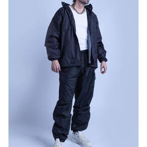 ชุดวอร์มผ้าไนลอนเนื้อแข็งลำลองมีฮู้ดใส่สบายสำหรับทุกเพศชุดฝึกซ้อมสำหรับฟิตเนสคลับ - Product Image 5