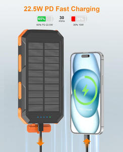 Outdoor/Camping Light Portable 30000 Mah Solar Power Bank Built-in 4 <strong>Cables</strong> Compass Solar <strong>External</strong> Battery Charger - Product Image 5