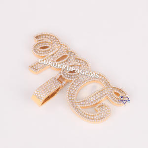 Pass Diamond Tester Lab Grown Lettre Pendentif Ice Out 14KT Or Massif VVS Clarté Glacé Hip Hop Fine Bijoux Certifiés IGI - Product Image 3