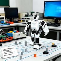 Robot humanoïde programmable 17 DOF STM32+RK3568 à double calcul, kit robot éducatif bipède pour la marche, programmation Python par blocs