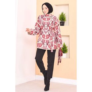 Piped Ethnic <b>Pattern</b> <b>Quilted</b> <b>Jacket</b> for Ladies Floral Embroidered Vintage Coat Cotton Filling Belt for Spring Summer Winter - Product Image 3