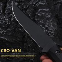 Couteau de poche fixe de survie et d'expédition haut de gamme, multifonctionnel, en acier Damas, à pointe tombante, personnalisé, garantie 1 an, vente chaude