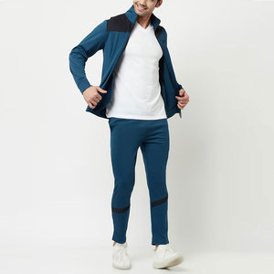 Conjunto de chándal con capucha y cremallera de bloque de color para hombre al por mayor, ropa de calle de invierno, chándal transpirable con cierre de cordón 2n en 1, estampado - Product Image 3