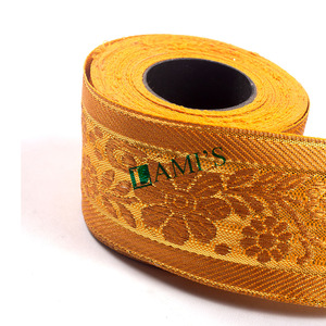 Tela bordada de lingotes de oro de alta calidad, trenzas de encaje de ancho personalizado y decoraciones uniformes con ribete de galón de hilo - Product Image 3