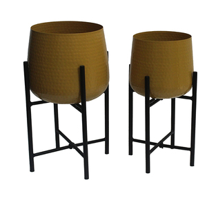 Soporte de hierro negro moderno Vintage maceta de interior pequeña flor decorativa para sala de estar jardín Aplicación versátil para el hogar - Product Image 4