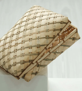 Green Striped Bamboo Gift Box-Rectangular Natural <b>Laminate</b>, Vietnam | VIET FARGIMEX - Product Image 1