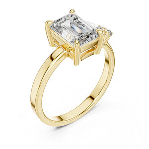 Bague en or blanc 14 carats pour femme avec diamant rond de laboratoire |   Bague de soirée |   Nouveau diamant cultivé - Product Image 4