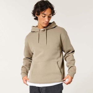 Sweats à capuche élégants automne/hiver, brodés, unis, coupe confortable, design personnalisable, 100% coton, coupe classique, poche tricotée - Product Image 1