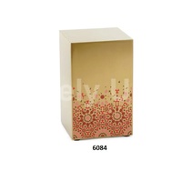 Urnes cubiques en bronze et laiton, motif rose antique argentée, pour cendres humaines, avec sac en velours offert