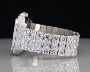 Reloj de diamante de moissanita de lujo automático de acero inoxidable de alta calidad, joyería de reloj helado para hombres, nueva moda de cristal de negocios - Product Image 5