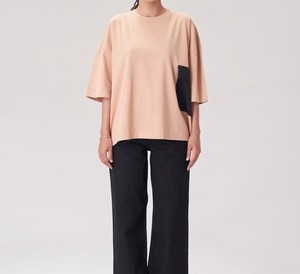 Meilleure qualité coton fait femmes T-Shirt léger femmes T-Shirt tenue décontracté femmes T-Shirts coupe ample poche avant style - Product Image 1