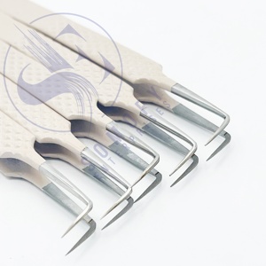Gran oferta, pinzas de punta de fibra de volumen de extensión de pestañas de acero inoxidable 90D, pinzas de pestañas postizas sostenibles - Product Image 3