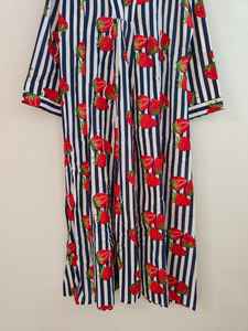 Robe en coton à imprimé fruits |   Robe d'été légère et respirante |   Robe pour femme en coton à imprimé blocs, élégante et confortable - Product Image 3