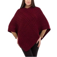 Poncho tricoté 100 % pur, doux, chaud et épais pour femme, col en V uni, décontracté, respirant, anti-plis, nouvelle collection, pull élégant