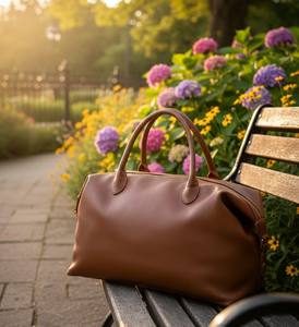 Brown Genuine Leather Casual Foldable Mini <b>Duffle</b> <b>Bag</b> <b>Women</b> Vintage Barrel Purse <b>Small</b> Weekender Satchel Crossbody Handbag - Product Image 4
