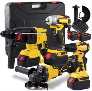 Ensemble d'outils sans fil multifonctionnel 4 en 1, couleur jaune, batterie au lithium 21V, 4 batteries, 2 chargeurs, personnalisable OEM, 3 ans - Product Image 5