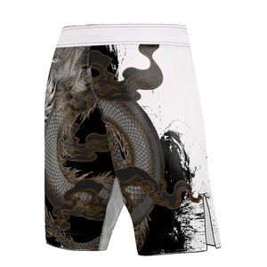 Short MMA personnalisé de qualité supérieure pour hommes Short MMA léger en mélange de polyester et d'élasthanne imprimé graphique sublimé en vente - Product Image 1