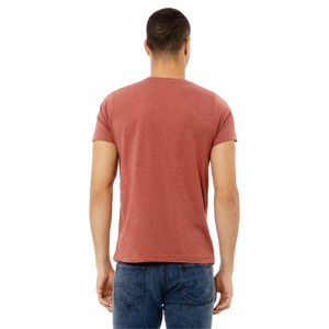 T-shirt unisexe en tissu tricoté surdimensionné 4.2 oz argile chinée 52% coton Airlume 48% Poly séchage rapide léger 32 simple court formel - Product Image 3