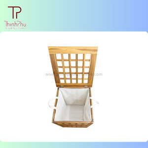 Contemporary Design Acacia <b>Wood</b> Commercial-Grade <b>Laundry</b> <b>Basket</b> Custom Made Cover for Villa Courtyard Furniture Accessories - Product Image 1