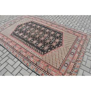 พรมขนสัตว์ตุรกีแบบ9.1ft สีเบจสีน้ำตาลคลาสสิก5.8ชิ้นดีไซน์แบบเย็บปะติดปะต่อกันสำหรับห้องนั่งเล่นทางเข้าหรือด้านหลังเป็นยางข้างเตียง - Product Image 2