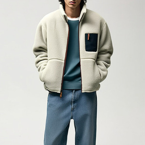 Veste de sport d'hiver pour hommes col montant polaire polaire fermeture à glissière lapin Logo avant nouveau - Product Image 6