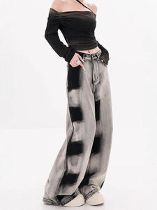 Pantalones Vaqueros de Mujer, Diseño Retro Americano, Cintura Media, Corte Holgado y Ancho, Estilo Casual, 2026 - Product Image 3