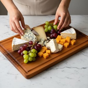 Planche à découper en bois avec une grande surface de préhension pour une découpe facile - durable - article indien - Product Image 4