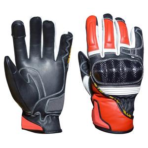 Gants de moto en cuir véritable d'hiver de haute qualité Gants de moto de route de course noirs Sports chauds en plein air, y compris le ski - Product Image 1