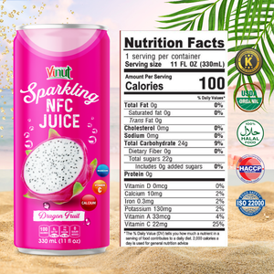 Vente chaude Boisson de jus de fruit de dragon rouge pétillant 330ml VINUT Échantillon gratuit Boisson de marque privée gazéifiée OEM Vietnam - Product Image 4