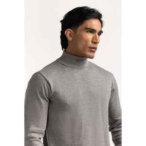 Suéter de Punto con Capucha y Cuello Alto para Hombre, con Estampado Floral, Bordado Floral, Letras Florales, Tejido de Punto, MN-SWT-WS24-142 - Product Image 4