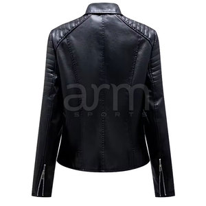 Low Price High Quality Custom Logo Printed Women <b>Leather</b> <b>Winter</b> <b>Jacket</b> Plus Size Customized Color <b>Leather</b> <b>Jacket</b> For Women - Product Image 2