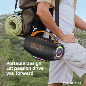 ZEALOT S167 100W Tragbarer drahtloser Lautsprecher mit Deep Bass Long Playtime Wasserdicht für den Innen-und Außenbereich. Unterstützt AUX/TF-Karte/USB - Product Image 4