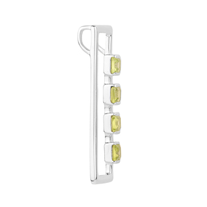 Shah Gems - Colgante de Peridoto Natural para Mujer en Plata de Ley 925 con Engaste Geométrico, Baño de Rodio y Oro Rosa, Incrustaciones de Diamantes - Product Image 3